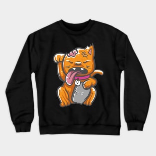 Zombie cat bring headstone Crewneck Sweatshirt